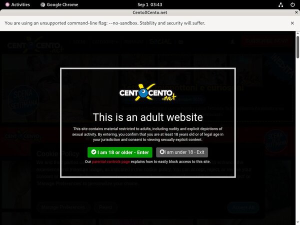 Centoxcento.net With Mastercard