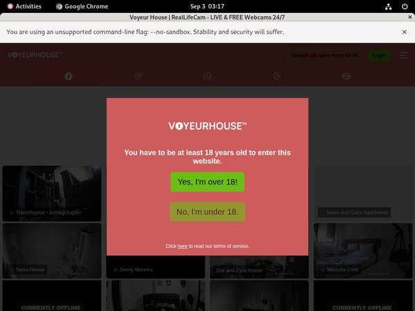 Voyeur House Password Username